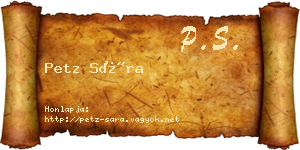 Petz Sára névjegykártya