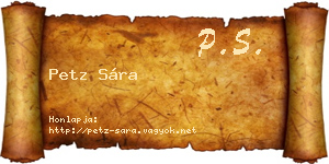 Petz Sára névjegykártya